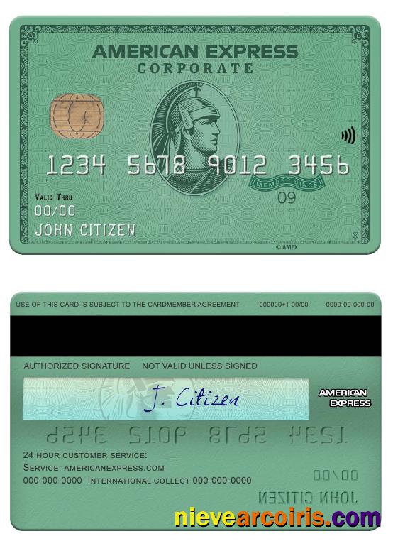 USA Heritage bank american express green card